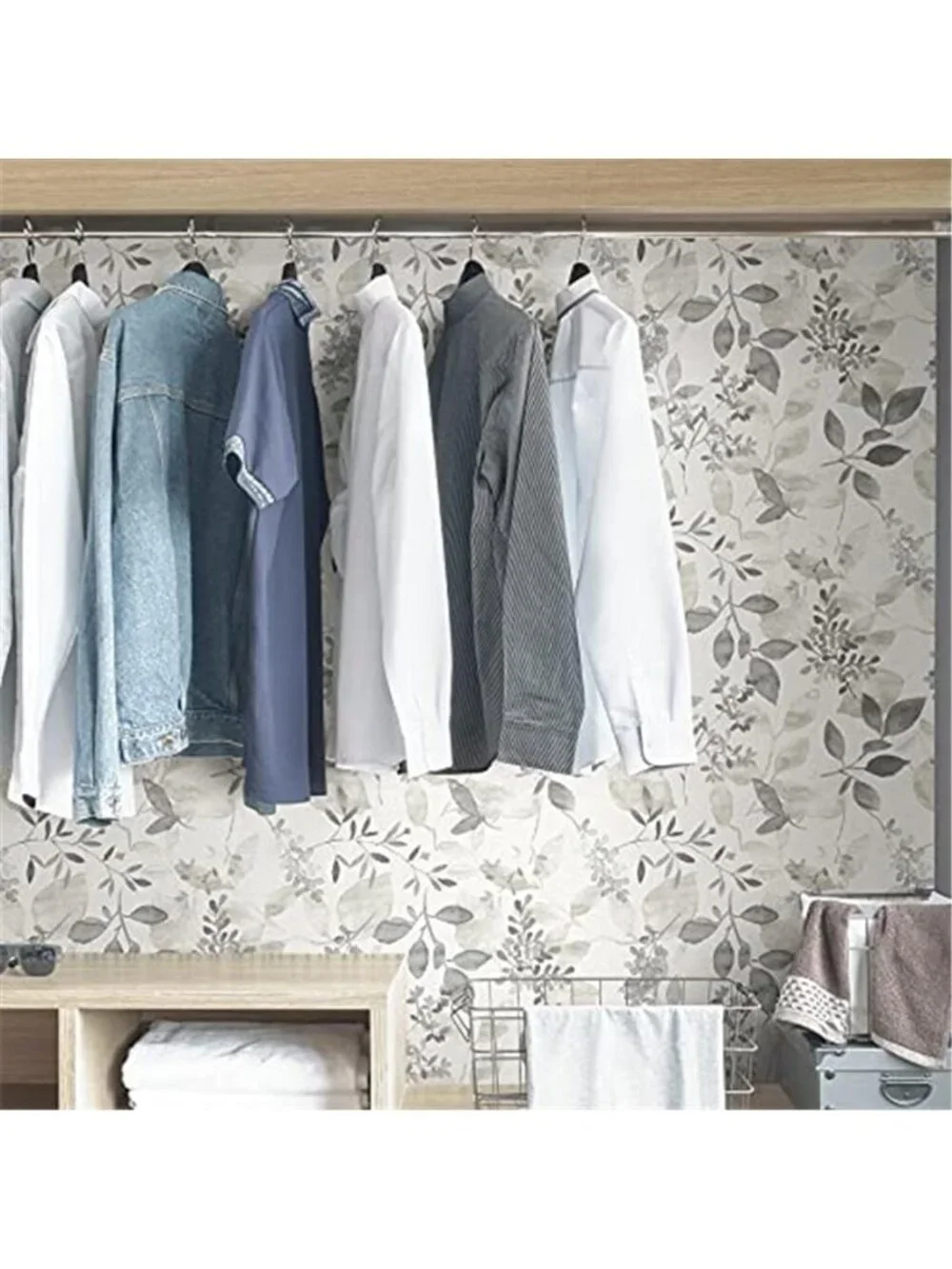Gray Botanical Peel Stick Wallpaper Removable Self Adhesive Wall Decor Vinyl